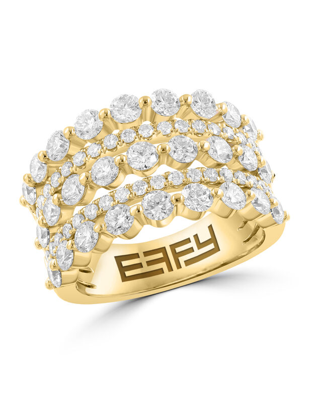 EFFY Lab Grown Diamond Ring in 14k Yellow Gold image number null